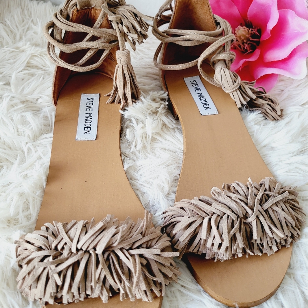Steve Madden fringe strappy sandals